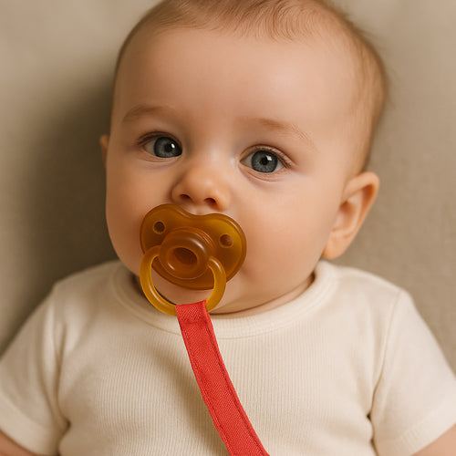 Organic Cotton Pacifier Clip - Strawberry