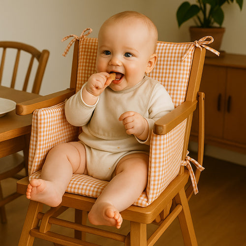 Cushion High Chair in Organic Cotton - Vichy