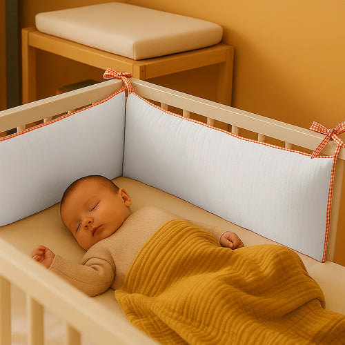Organic Cotton Cot Bumper - White