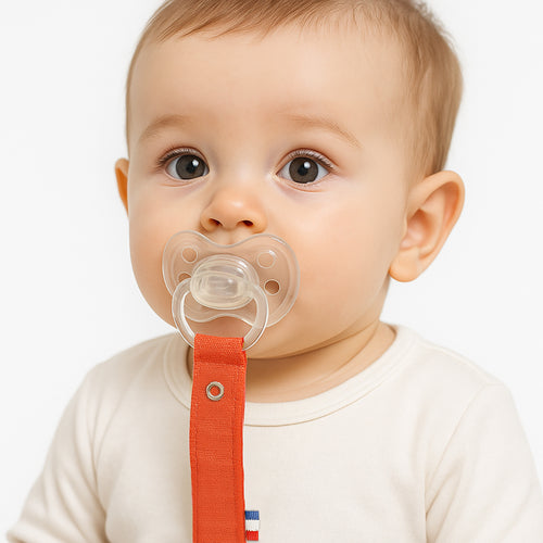 Organic Cotton Pacifier Clip - Strawberry