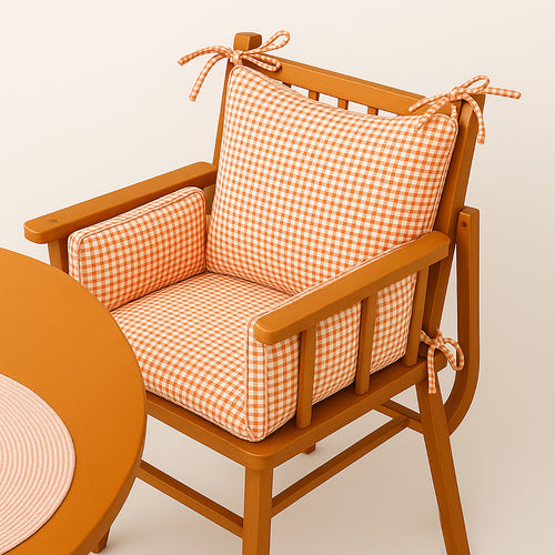 Cushion High Chair in Organic Cotton - Vichy